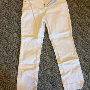 Time and Tru Women's White Frayed Straight Leg Jeans